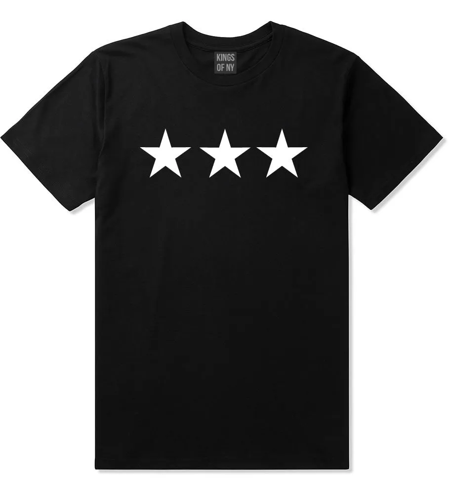 Three Stars Goth Style T-Shirt