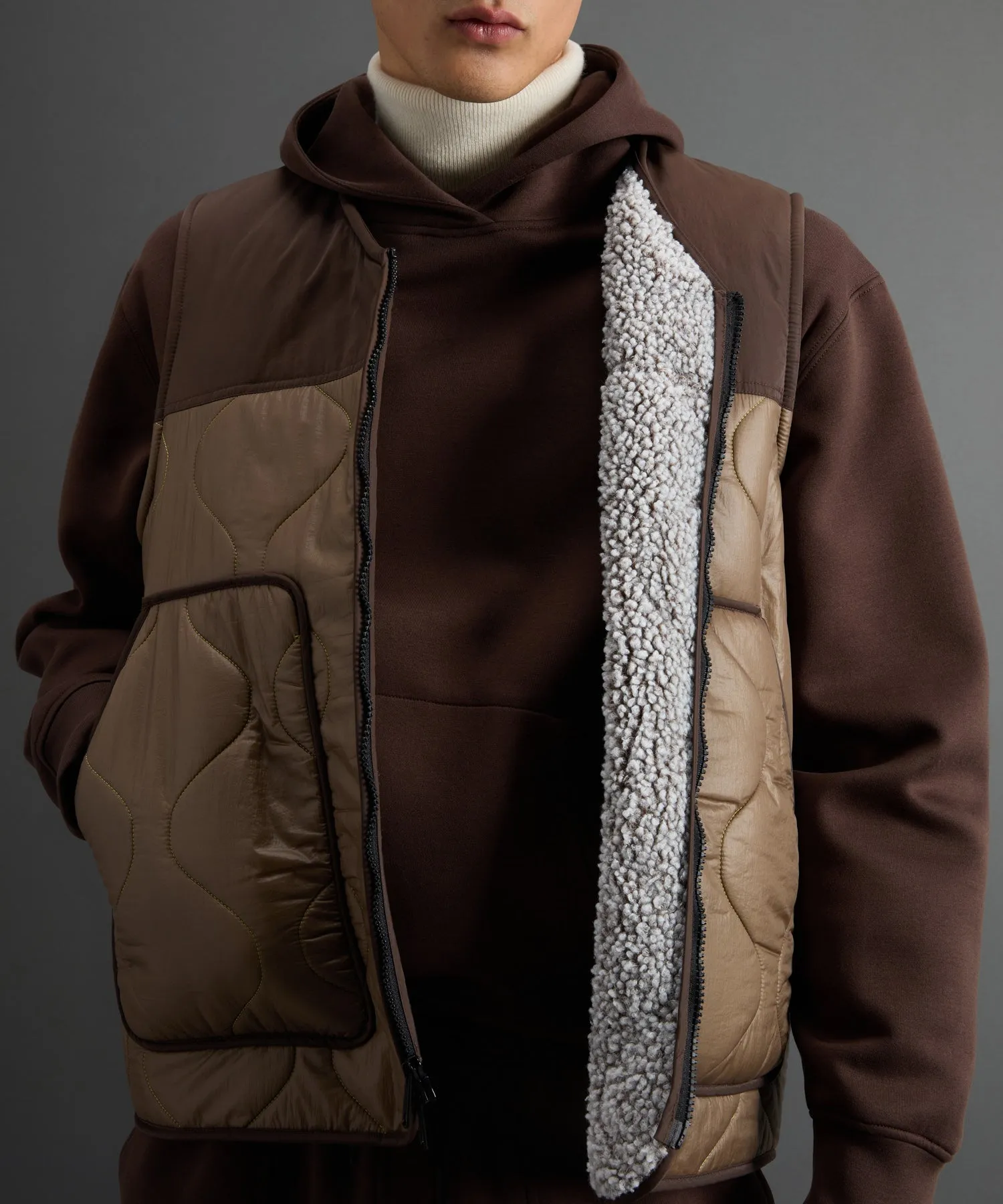 Todd Snyder X Woolrich Quilted Sherpa-Lined Vest