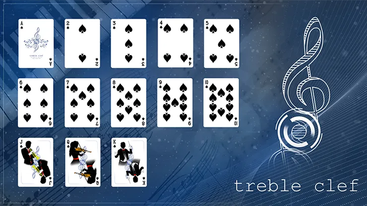 Treble Clef Playing Cards (Black, Blue)