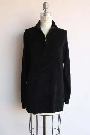 Vintage 1990s 2000s Black Chenille Sweater