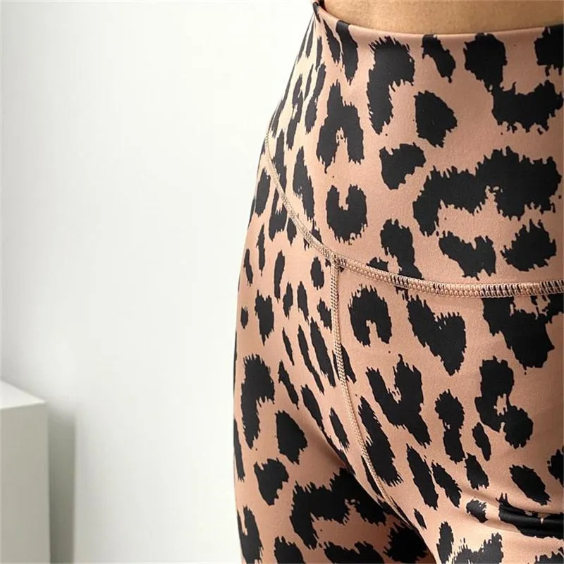 Women High Waist Leopard Print Active Wear Leggings