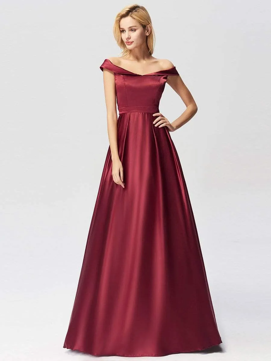 Women's Elegant Off Shoulder Floor Length Prom Dress