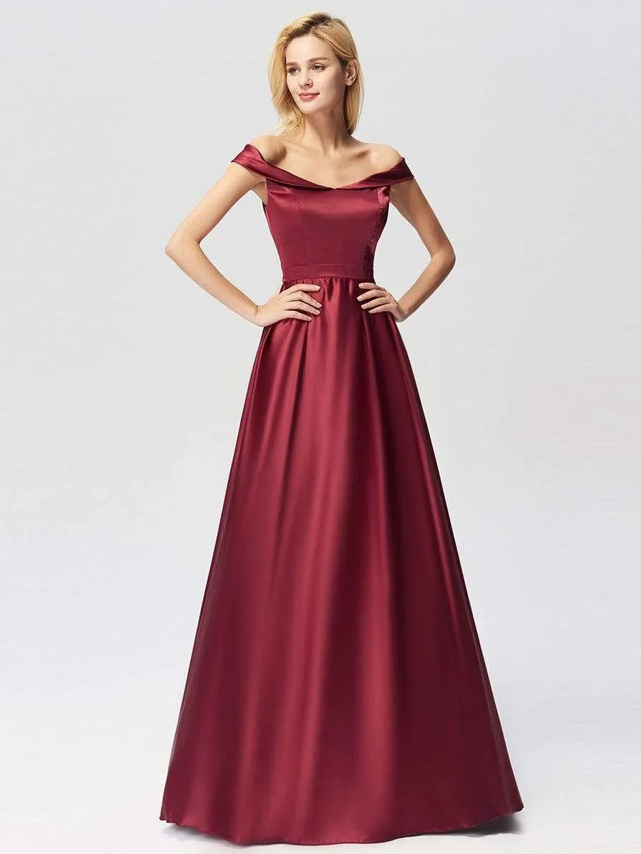 Women's Elegant Off Shoulder Floor Length Prom Dress