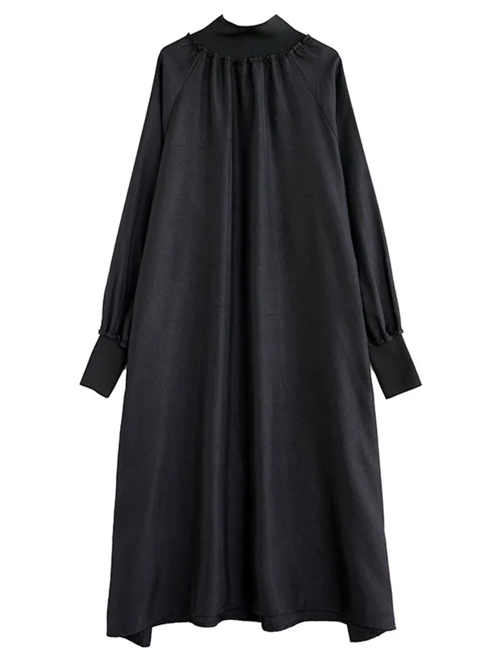 Women's Ethnic Style High Neck Loose Flowy Dress