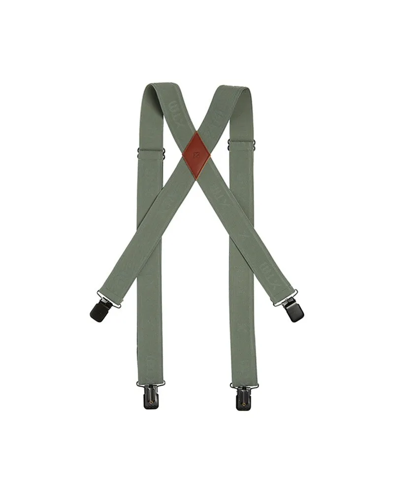 XTM Braces Suspenders Wide Strap Leaf Green